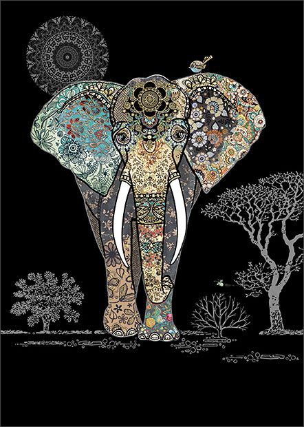 Illustration elephant JEWEL BugArt